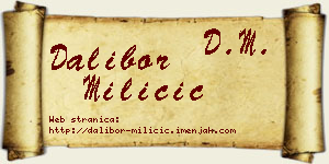 Dalibor Miličić vizit kartica